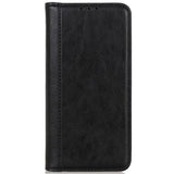 iPhone 13 Mini Litchi Leather Wallet Case - Black