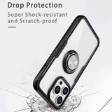 iPhone 13 Pro Tough Case w. Magnetic Kickstand - Transparent / Black