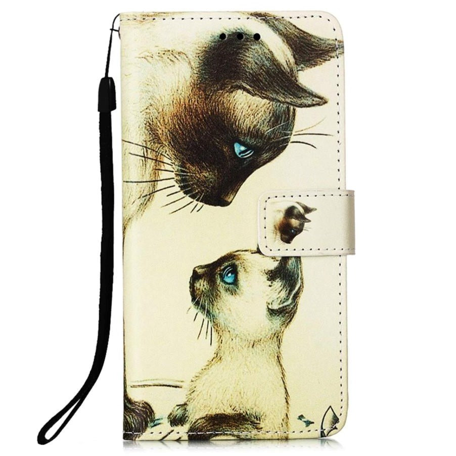 iPhone 13 Pro Leather Wallet Case & Strap - Cat & Kitten