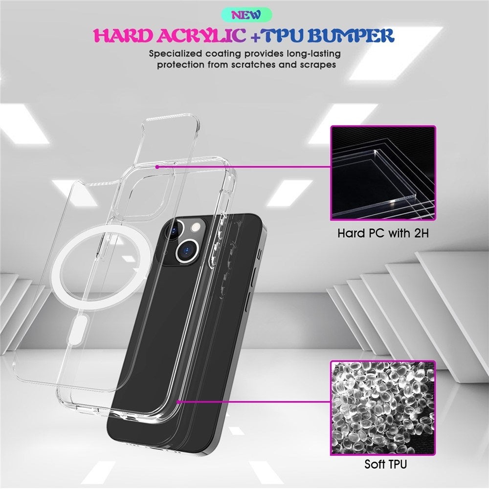 iPhone 13 EIDERWOOD Flexible Plastic Phone Case - MagSafe Compatible - Transparent / White