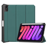 iPad Mini (2024 / 2021) - Foldable Case w. Stand & Stylus Pen Holder - Dark Green