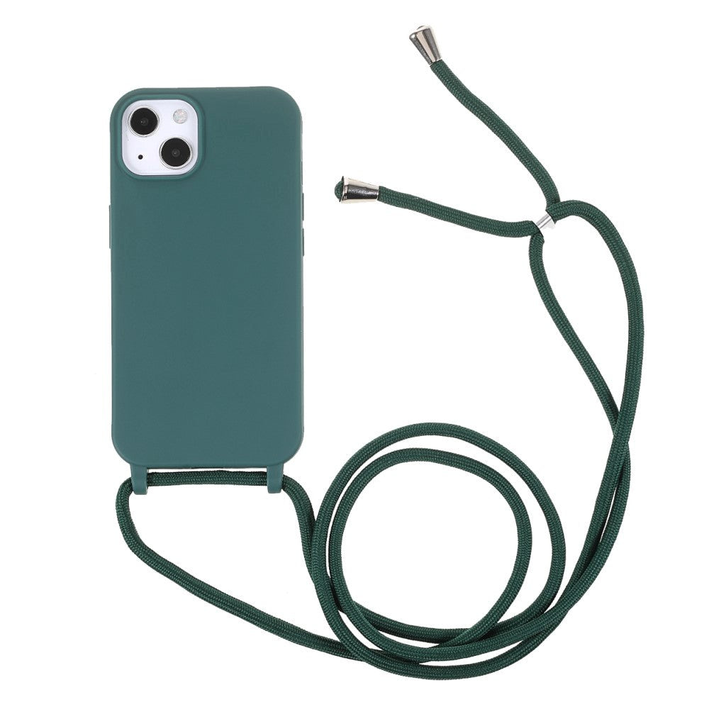 iPhone 13 Flexible Plastic Case w. Hand Strap - Green