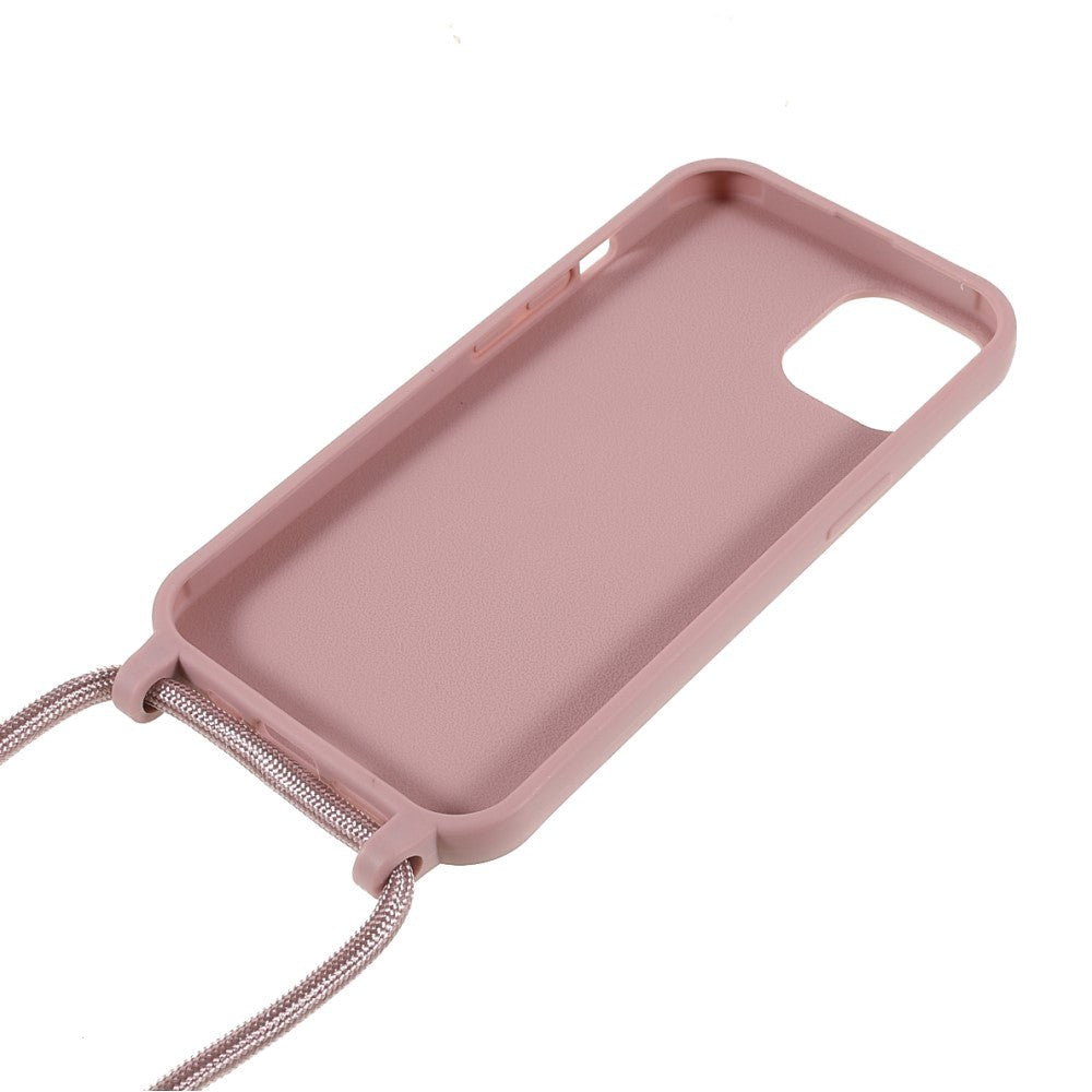 iPhone 13 Flexible Plastic Case w. Hand Strap - Pink