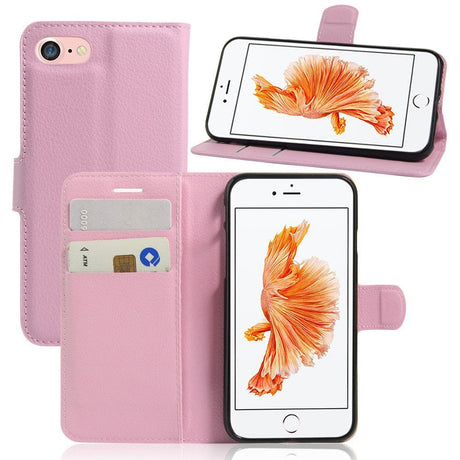 iPhone SE (2022 / 2020) / 8 / 7 Phone Wallet Case Soft Pouch Leather Pink