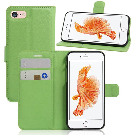 iPhone SE (2022 / 2020) / 8 / 7 Phone Wallet Case Soft Pouch Leather Green