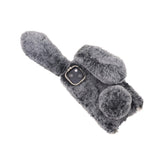 iPhone 13 Soft Fur Case - Gray Rabbit