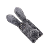 iPhone 13 Soft Fur Case - Gray Rabbit