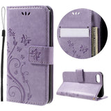 iPhone SE (2022 / 2020) / 8 / 7 Butterflies Leather Wallet Case Purple