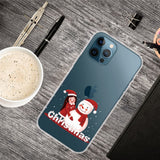 iPhone 13 Pro Max Flexible Plastic Christmas Case - Girl & Snowman