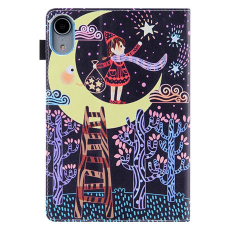 iPad Mini (2024 / 2021) - Leather Wallet Case & Print - Girl on the Moon