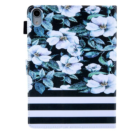 iPad Mini (2024 / 2021) - Leather Wallet Case & Print - White Flowers