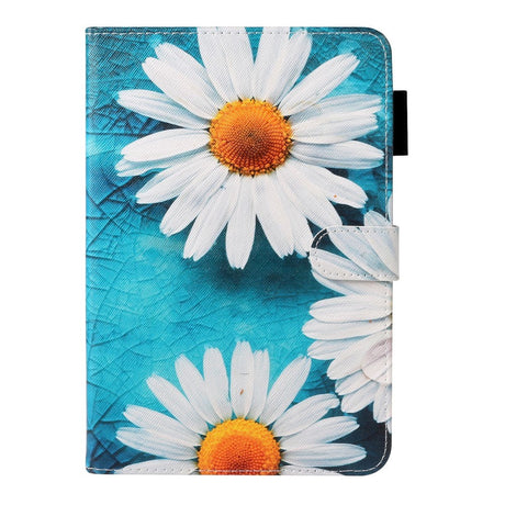 iPad Mini (2024 / 2021) Leather Case w. Stand & Card Pockets - Marguerite Flower