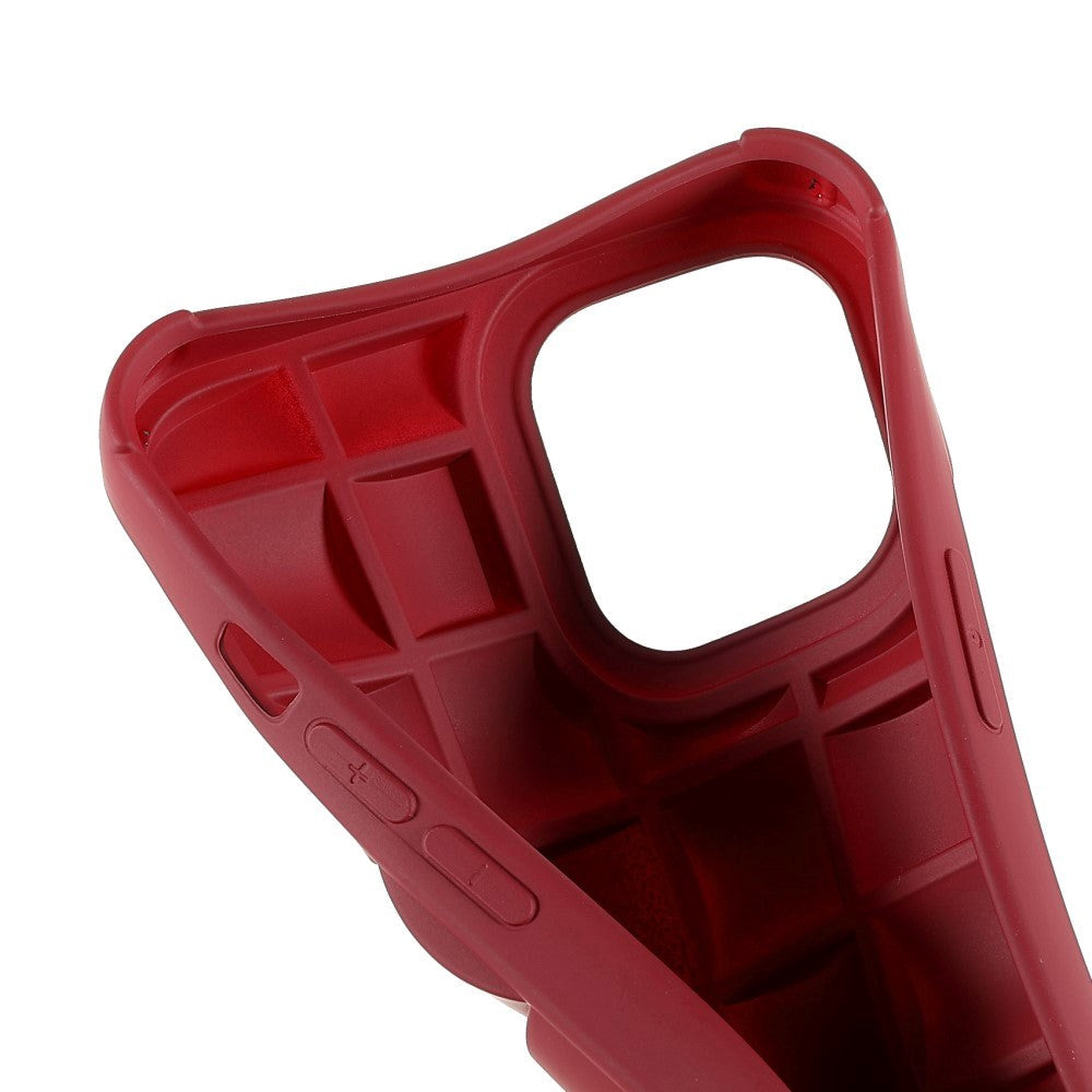 iPhone 12 Pro Max Grid Texture Silicone Case - Red