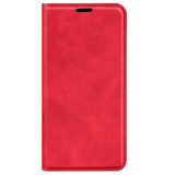 iPhone 14 Pro Leather Wallet Flip Case & Magnetic Lock - Red