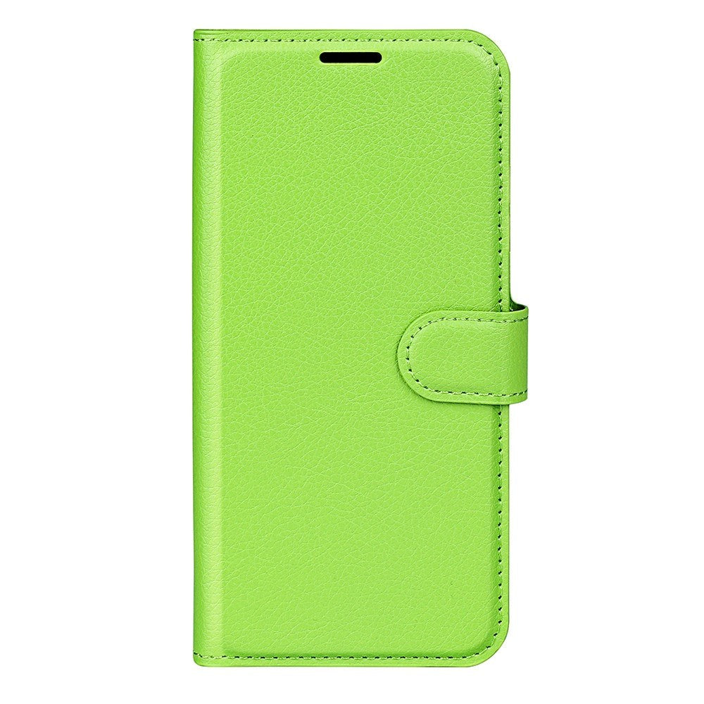 iPhone 14 PU Litchi Leather Flip Case with Wallet & Stand Function - Green