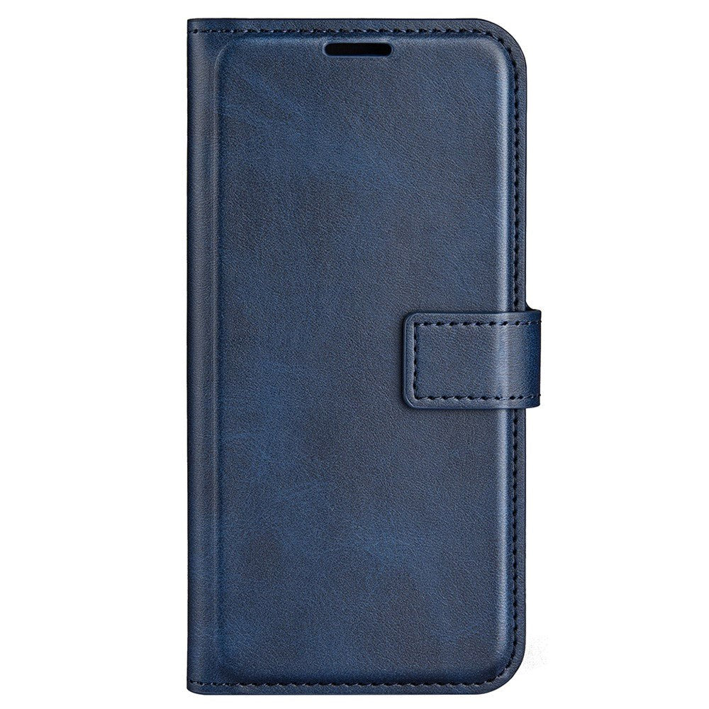 iPhone 14 Plus Leather Cover w. Card Holder & Magnetic Closure - Blue