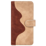 iPhone 14 Plus Leather Flip case with Card Holder - Brown / Beige