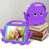 iPad (2018) / iPad (2017) / iPad Air 2 / iPad Pro 9.7" EVA Children's cover with Shoulder Strap - Octopus Theme - Purple