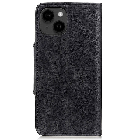 iPhone 14 Plus Leather Flip Case with Wallet - Black