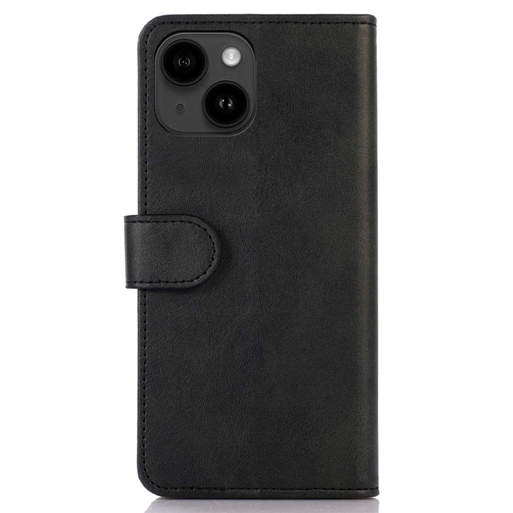 iPhone 14 Plus Leather Wallet Case - Black