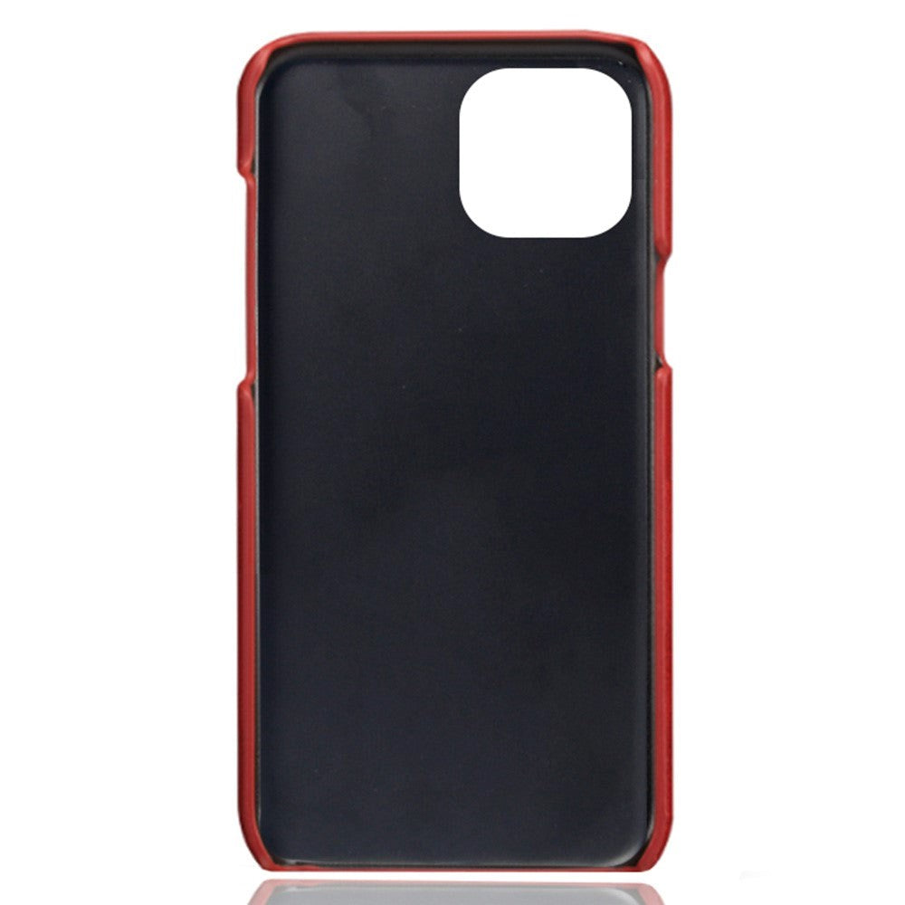 iPhone 14 Plus Leather Coated Plastic Case - Red