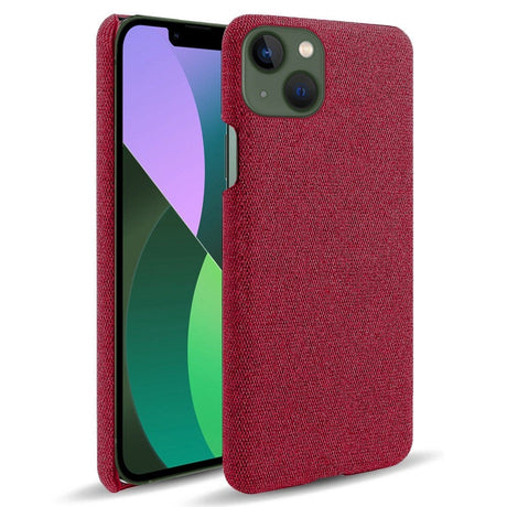 iPhone 14 Fabric Plastic Back Case - Red