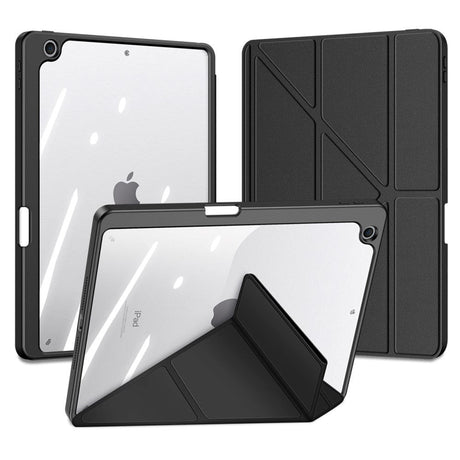 iPad 10.2" (2021 / 2020 / 2019) PU Leather / Plastic Flip Case - DUX DUCIS MAGI Series - Transparent / Black