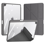 iPad 10.2" (2021 / 2020 / 2019) PU Leather / Plastic Flip Case - DUX DUCIS MAGI Series - Transparent / Grey