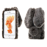 iPhone 8 Plus / 7 Plus Rabbit Fur Case Grey Brown