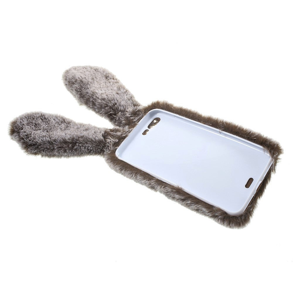 iPhone 8 Plus / 7 Plus Rabbit Fur Case Grey Brown