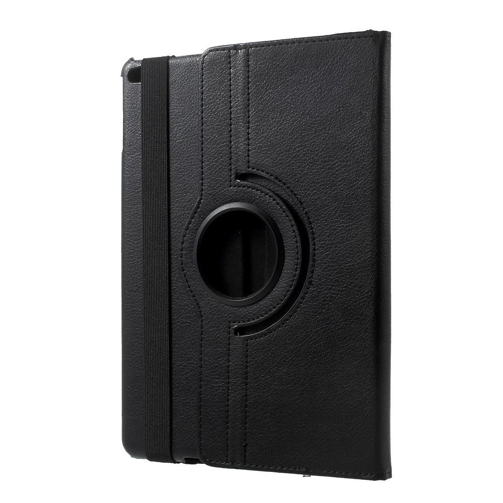 iPad 9.7 (2018-2017) / iPad Air / iPad Air 2 Litchi Leather Case w. 360 Degree Stand - Black