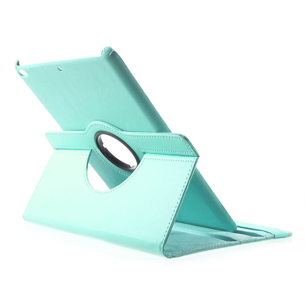 iPad 9.7 (2018-2017) / iPad Air / iPad Air 2 Litchi Leather Case w. 360 Degree Stand - Turquoise