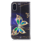 iPhone X / Xs Wallet Case Diamond Butterfly - Black