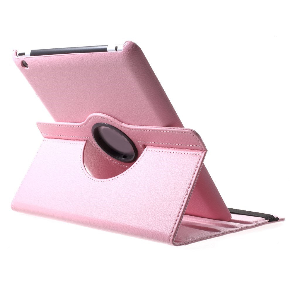 EIDERWOOD iPad 4 / 3 / 2 Faux Leather Flip Case with Elastic Band & Rotatable Function - Pink