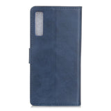 Samsung Galaxy A7 (2018) Matte Leather Wallet Case Dark Blue