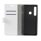 Samsung Galaxy A9 2018 PU Leather Flip Case w. Stand and Card Holder - White