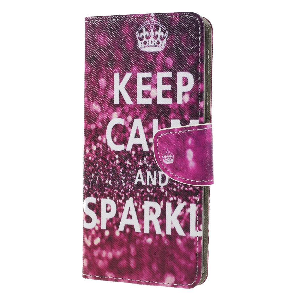 Samsung Galaxy A9 (2018) Leather Wallet Case "Keep Calm and Sparkle"