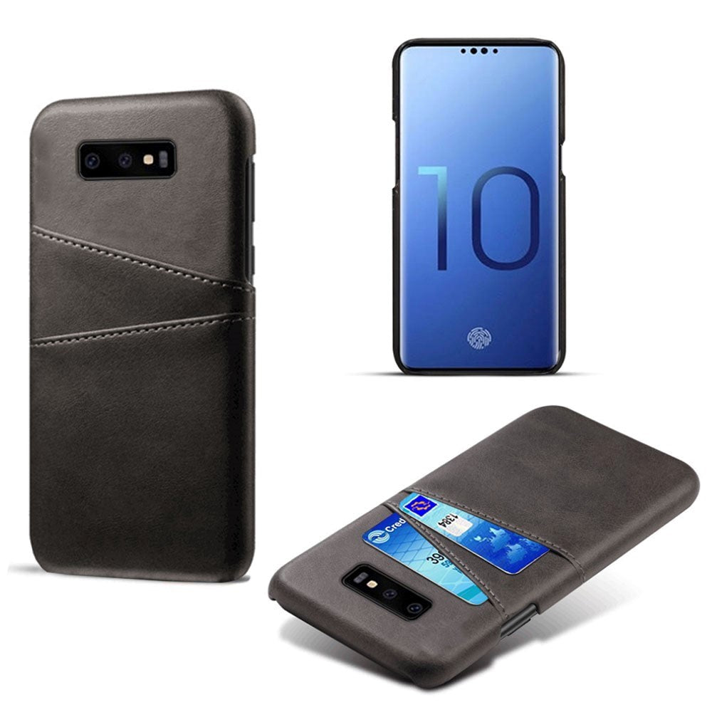 Samsung Galaxy S10e Leather Case w. 2 Card Holders - Black