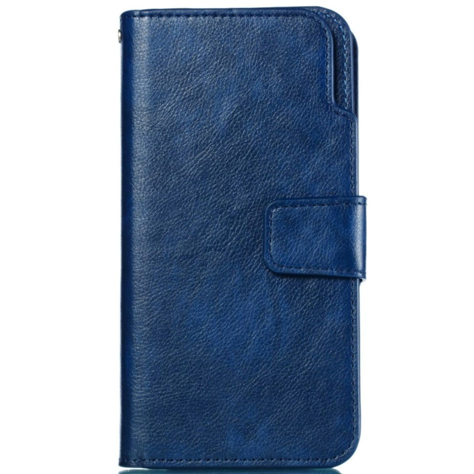 Samsung Galaxy S10+ Plus Vintage Texture Leather Wallet Case - Blue