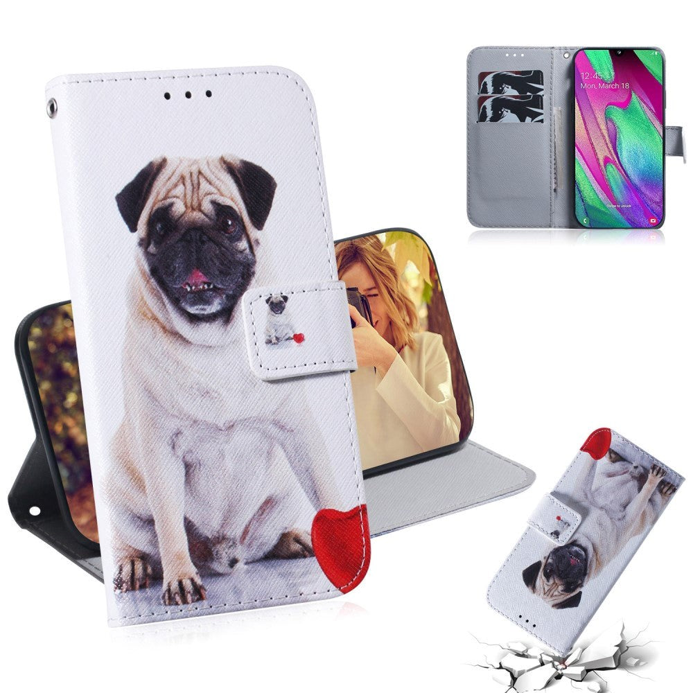 Samsung Galaxy A40 Leather Wallet Case Dog