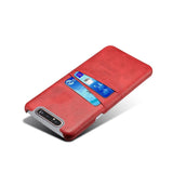 Samsung Galaxy A80 Leather Case w. 2 Card Pockets Red