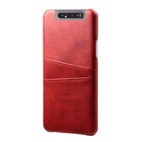 Samsung Galaxy A80 Leather Case w. 2 Card Pockets Red