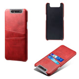 Samsung Galaxy A80 Leather Case w. 2 Card Pockets Red