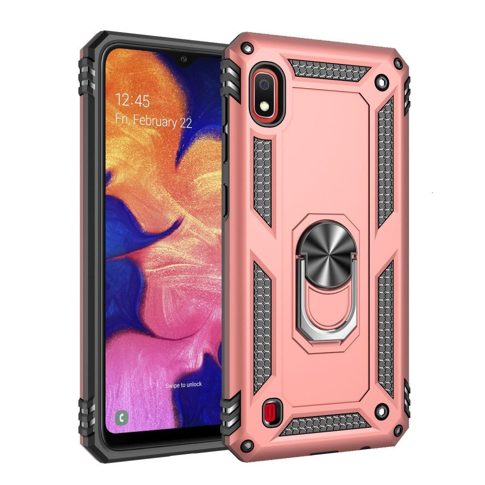 Samsung Galaxy A10 Tough Case w. Stand & 360⁰ Finger Holder - Rose Gold