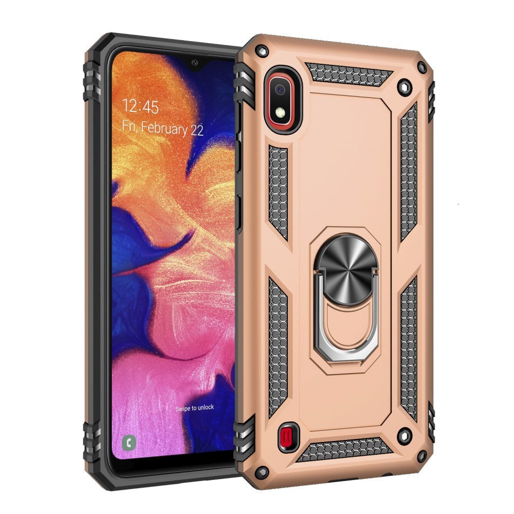 Samsung Galaxy A10 Tough Case w. Stand & 360⁰ Finger Holder - Gold