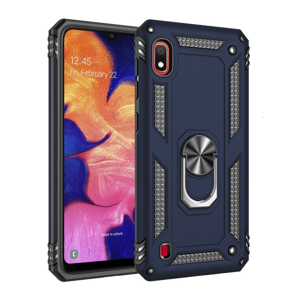 Samsung Galaxy A10 Tough Case w. Stand & 360⁰ Finger Holder - Blue