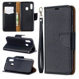 Samsung Galaxy A20e Leather Wallet Case & Strap - Black