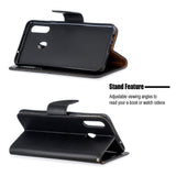 EIDERWOOD Samsung Galaxy A20s Faux Leather Flip Case with Stand & Wallet - Black