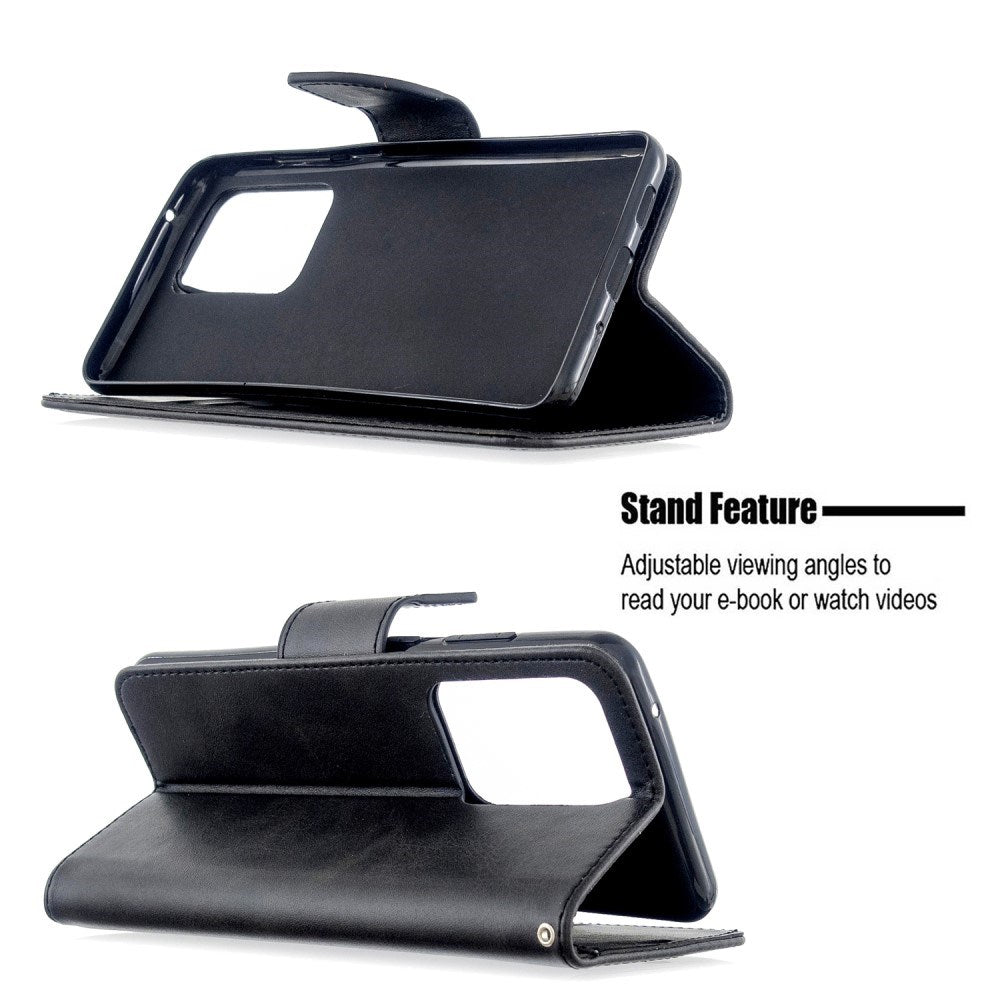 EIDERWOOD Samsung Galaxy S20 Ultra Faux Leather Flip Case with Stand & Wallet - Black