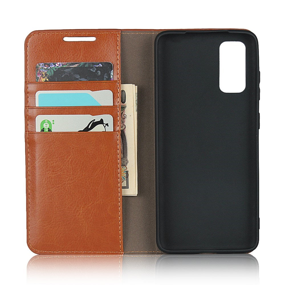 EIDERWOOD Samsung Galaxy S20 Faux Leather Flip Case with Cardholder & Stand Function - Brown